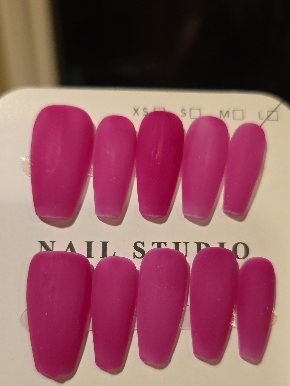 Magenta Press-On Nail Set Size Large